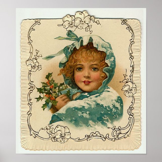 "Christmas Holly" Vintag Poster (Vorne)