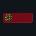 Christmas Holly Wreath Address Labels<br><div class="desc">Weihnachtsanschrift</div>