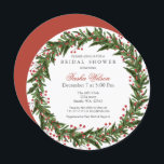 Christmas Holly Wreath Winter Brautparty Einladung<br><div class="desc">Christmas Holly Wreath Winter Bridal Dusche Einladung</div>
