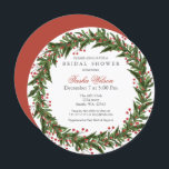 Christmas Holly Wreath Winter Brautparty Einladung<br><div class="desc">Christmas Holly Wreath Winter Bridal Dusche Einladung</div>