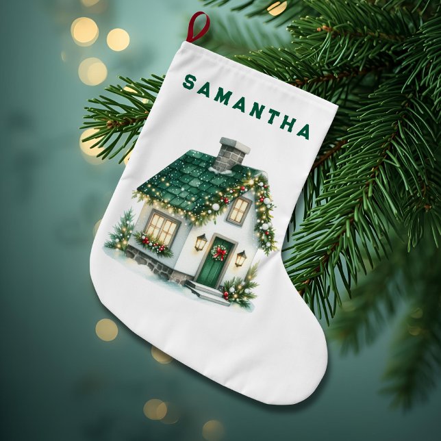 Christmas Home with Lights Kids Stocking Großer Weihnachtsstrumpf (Von Creator hochgeladen)