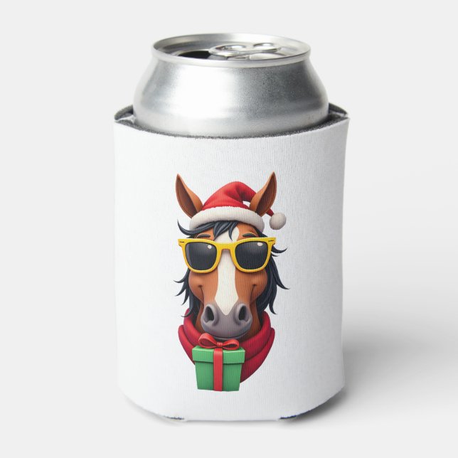 Christmas Horse Back Riding Santa Xmas Women Girls Dosenkühler (Kanne Vorderseite)