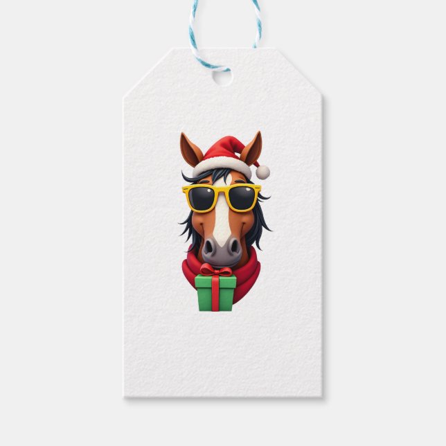 Christmas Horse Back Riding Santa Xmas Women Girls Geschenkanhänger (Vorderseite)