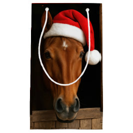 Christmas Horse In Stable Window Kleine Geschenktüte