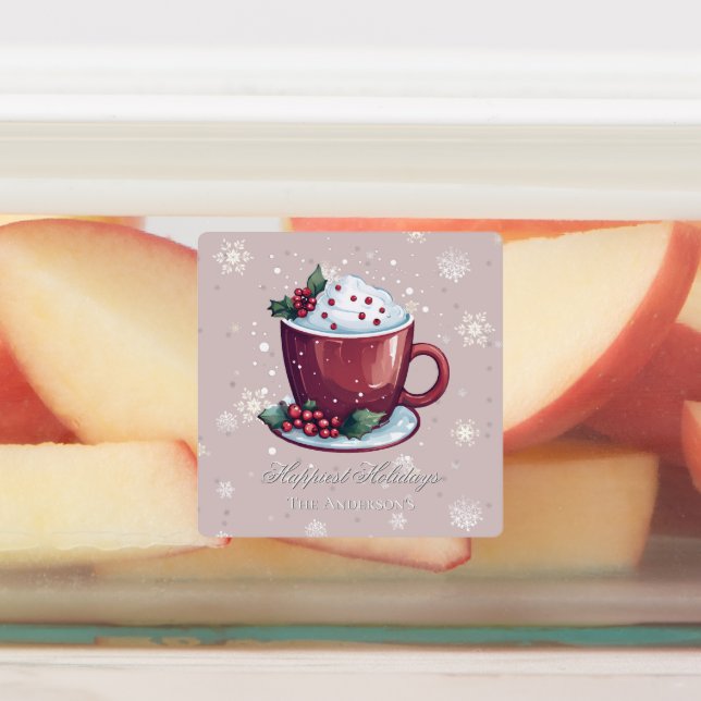 Christmas Hot Chocolate | Blush Pink Baking Etiketten (Befestigt)
