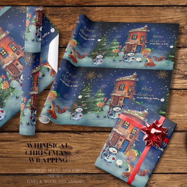 Christmas House & Woodland Friends Wrapping Paper Geschenkpapier (Christmas House & Woodland Friends Wrapping Paper)