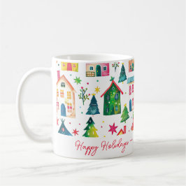 Christmas Houses Happy Holidays Kaffeetasse