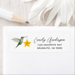Christmas Hummingbird Return Address Label<br><div class="desc">Niedliche Rücksendemarke mit einem weiblichen Kolibri,  der einen Stern trägt. Fügen Sie einfach Ihren Namen und Ihre Adresse hinzu. Der Stil und die Größe des Schriftartes können Sie ändern,  indem Sie auf "Bearbeiten mit dem Designwerkzeug" klicken.</div>