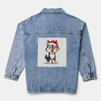 Christmas Husky Dog Lover Malamute (2) Jeansjacke