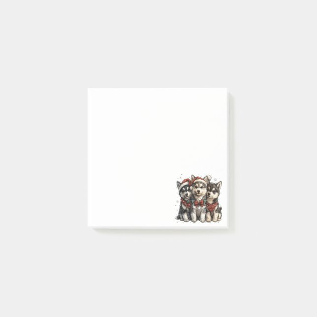 Christmas Husky Hogs Post-it Klebezettel (Vorderseite)