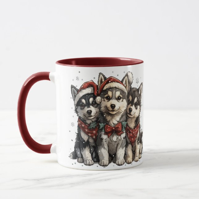 Christmas Husky Hogs Tasse (Links)
