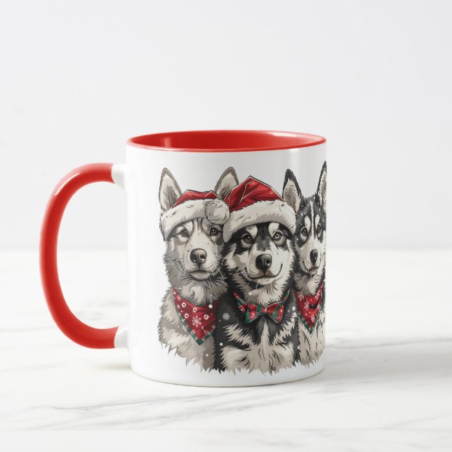 Christmas Husky Hogs Tasse (Links)