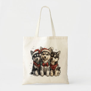 Christmas Husky Hogs Tragetasche