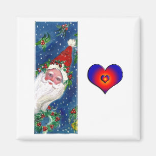 CHRISTMAS I BRIEF / SANTA RED RIBBON MONOGRAM MAGNET