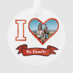 Christmas I Love My Family Personalized Foto Ornament