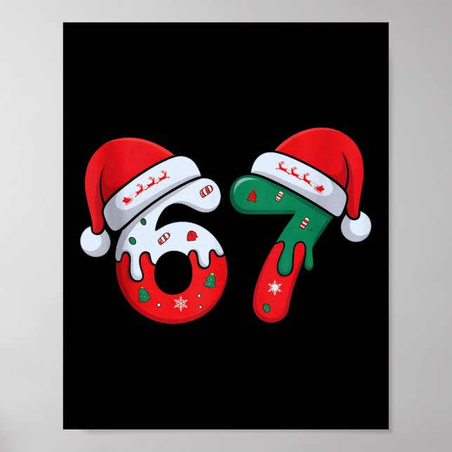 Christmas Ice Cream Drip Meme Slang Square Root 44 Poster (Vorne)