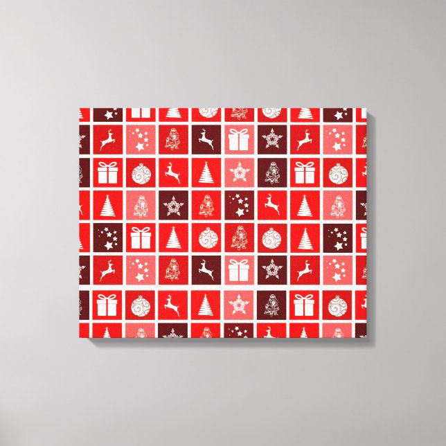 Christmas Icon Red Squares Holiday Art Classic Leinwanddruck (Vorderseite)