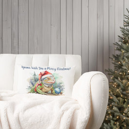 Christmas Iguana Lumbar Throw Kissen