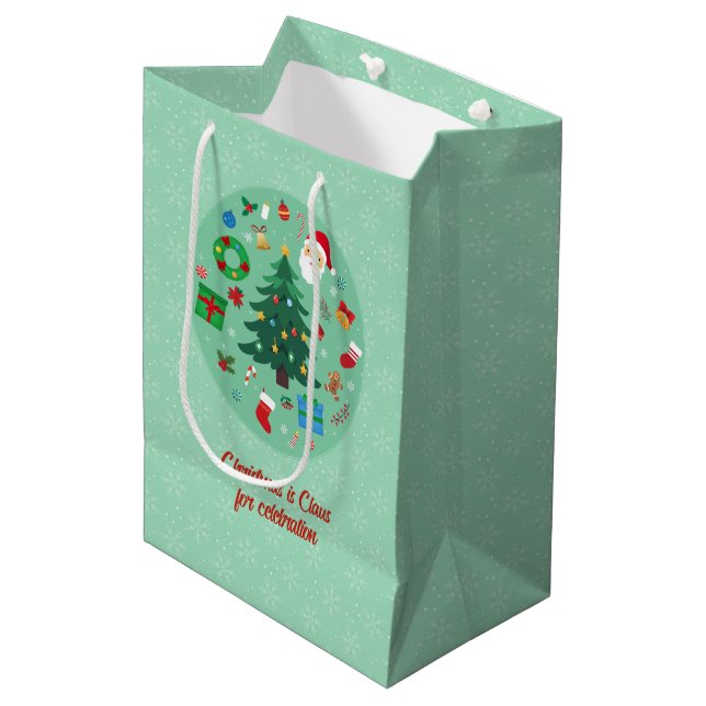 Christmas Illustrations Holiday Mittlere Geschenktüte (Vorderseite Schrägansicht)