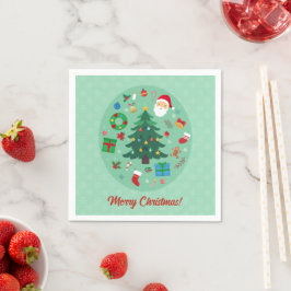 Christmas Illustrations Holiday Party Serviette