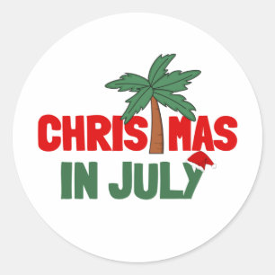 CHRISTMAS IM JULI RUNDER AUFKLEBER
