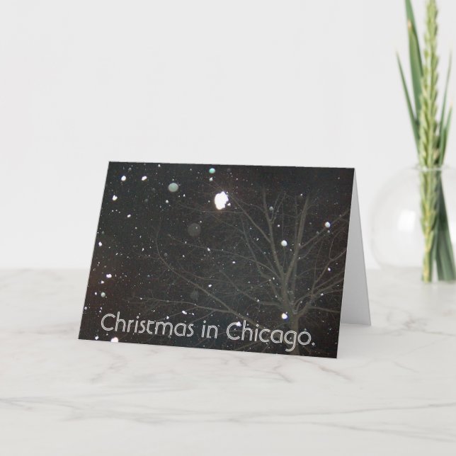 Christmas in Chicago. Feiertagskarte (Vorderseite)