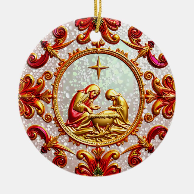 CHRISTMAS ~ In der Tabelle ~ Keramik Ornament (Vorne)