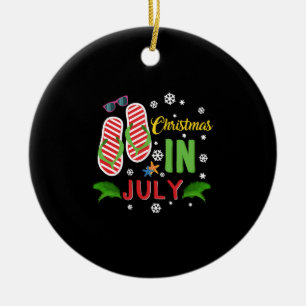 Christmas In July Beach Flip Flops Sungasse Sun Keramik Ornament
