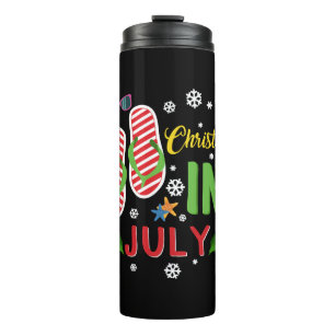 Christmas In July Beach Flip Flops Sungasse Sun Thermosbecher