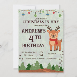Christmas in July Birthday Party Invitation Einladung