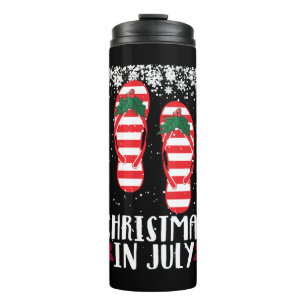 Christmas In July Christmas Flip Flops Summer Holi Thermosbecher