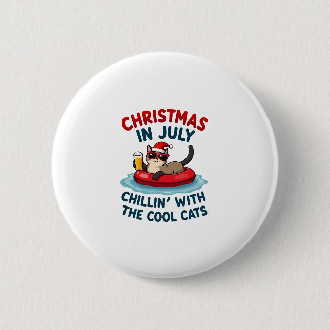 Christmas In July Daddy Mommy Chillin With The Sia Button (Vorderseite)