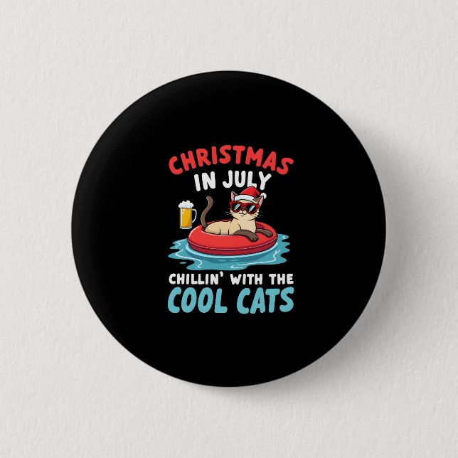 Christmas In July Daddy Mommy Chillin With The Sia Button (Vorderseite)