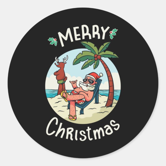 Christmas in July Runder Aufkleber (Vorderseite)