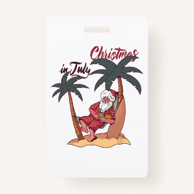 Christmas In July Santa Claus Patriotic USA Sungla Ausweis (Vorderseite)