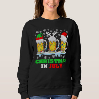 Christmas In July Santa Hat Snowman Beer Summer Va Sweatshirt