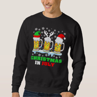 Christmas In July Santa Hat Snowman Beer Summer Va Sweatshirt