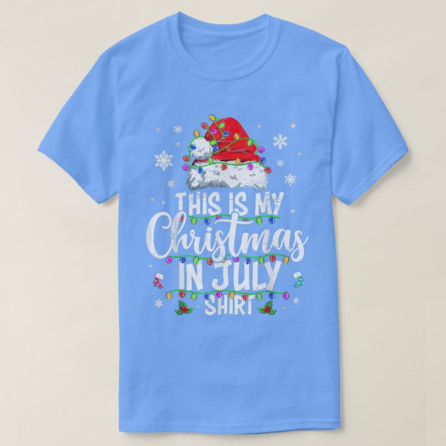Christmas in July  Santa Hat Summer Beach Vacation T-Shirt (Design vorne)