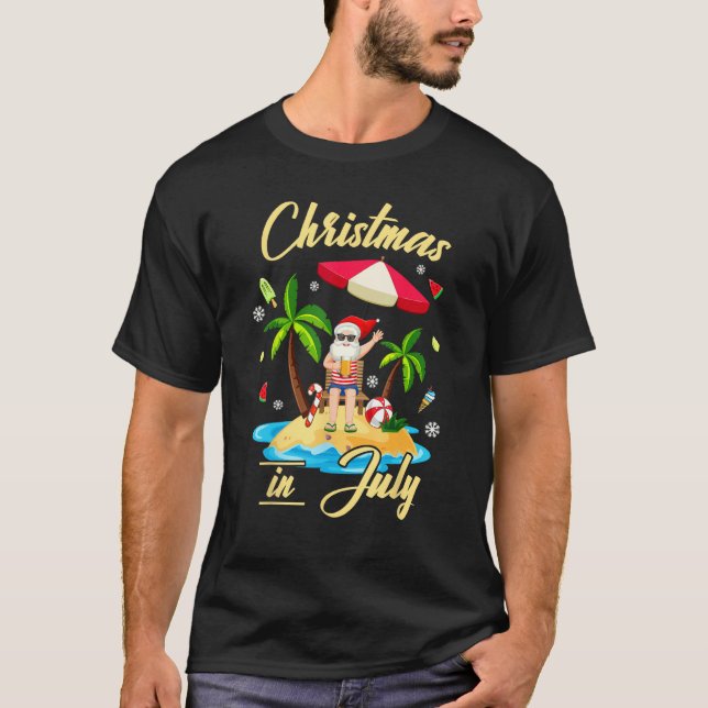Christmas in July  Santa Summer Beach Vacation Haw T-Shirt (Vorderseite)