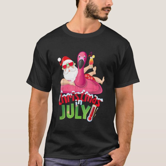 Christmas In July Shirt Funny Santa Summer Beach V (Vorderseite)