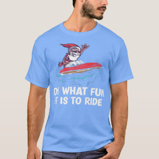 Christmas In July Summer Santa On Beach Boating T-Shirt