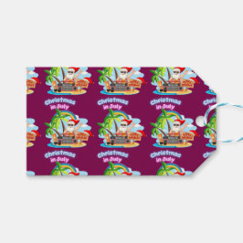 Christmas in July Tropical Santa Beach Design Geschenkanhänger