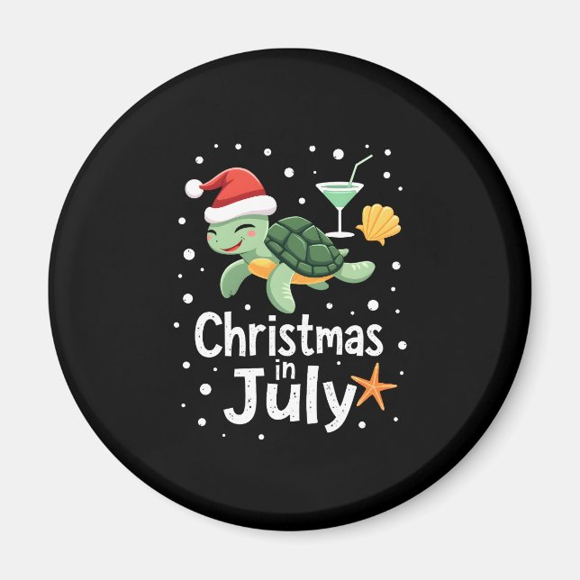 Christmas In July Turtle Summer Xmas Tortoise Wome Magnet (Vorne)