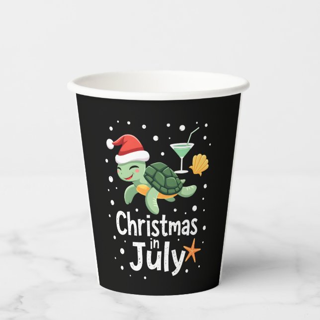 Christmas In July Turtle Summer Xmas Tortoise Wome Pappbecher (Vorderseite)