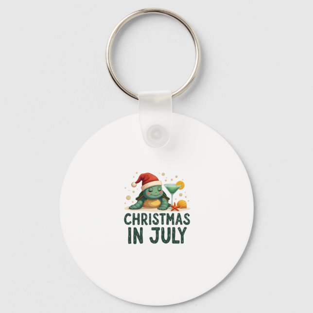 Christmas In July Turtle Summer Xmas Tortoise Wome Schlüsselanhänger (Vorderseite)