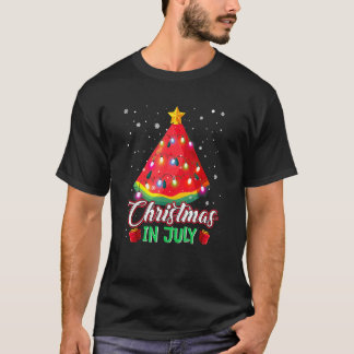 Christmas In July Watermelon Christmas Tree Family T-Shirt