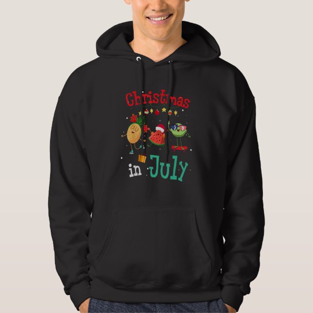 Christmas In July Watermelon Xmas Tree Summer Men  Hoodie (Vorderseite)