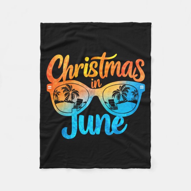 Christmas In June Sungles Funny Summer Vacation  Fleecedecke (Vorderseite)