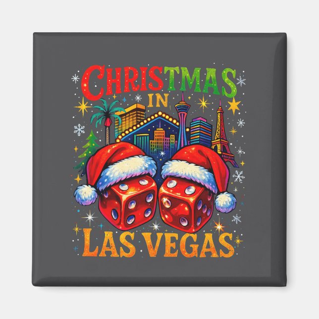 Christmas In Las Vegas Funny Holiday Design Long S Magnet (Vorne)