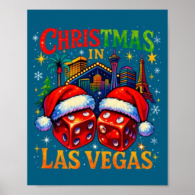 Christmas In Las Vegas Funny Holiday Design Long S Poster (Vorne)